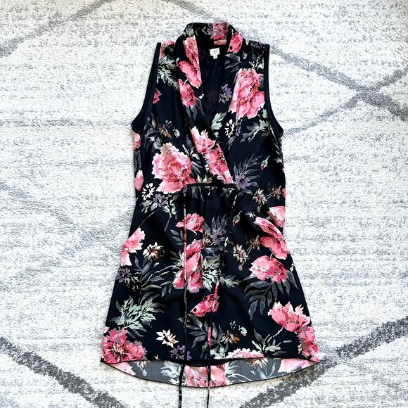 Wilfred Aritzia Sabine Floral Faux-Wrap Mini Dress Size S - Picture 6 of 8